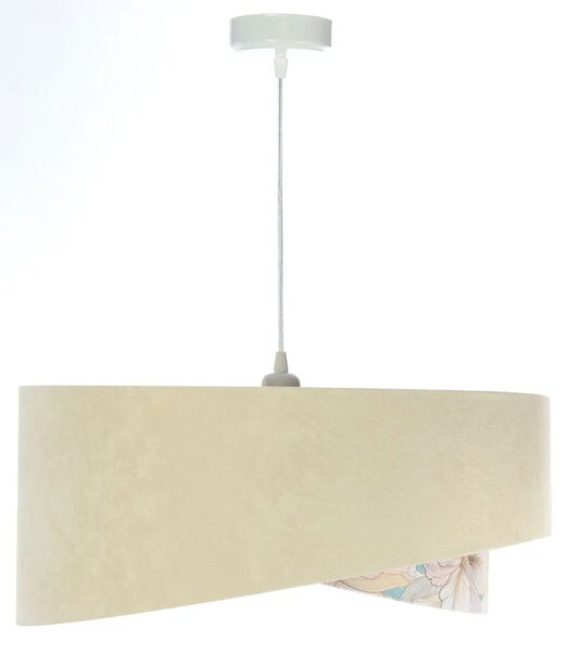 Jasnobeżowa lampa wisząca welurowa H5-F04