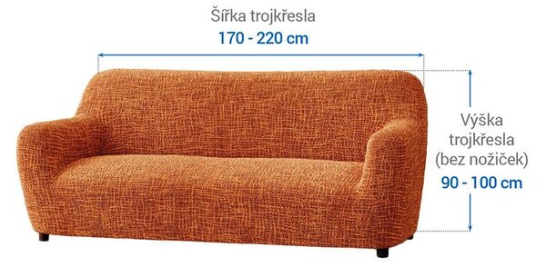 Bi-elastyczne pokrowce GRAFITI NOWE cegła kanapa trzyosobowa (sz. 170 - 220 cm)