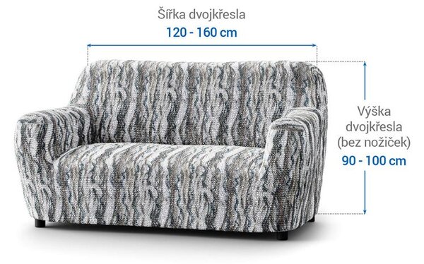 Bi-elastyczne pokrowce OCEANO NOWE szaroniebieskie kanapa dwuosobowa (sz. 120 - 160 cm)