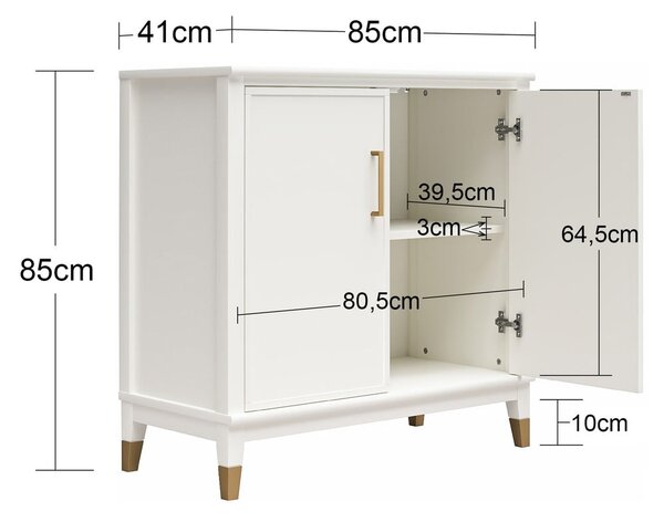 Zielona szafka 86x85x41 cm Westerleigh – CosmoLiving by Cosmopolitan