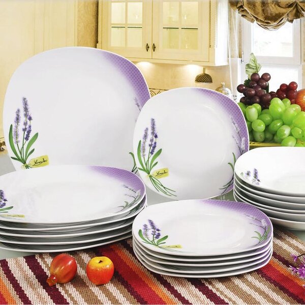 Banquet Porcelanowy zestaw talerzy LAWENDA 18 szt