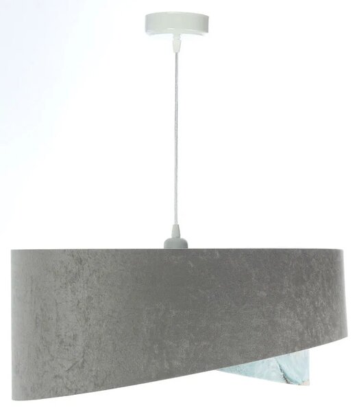 Szaro-niebieska lampa wisząca asymetryczna H7-B84