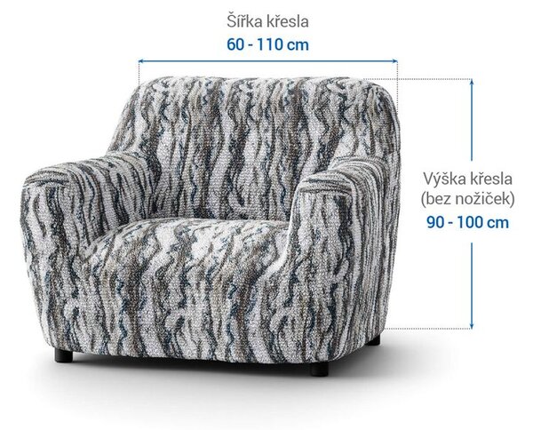 Bi-elastyczne pokrowce OCEANO NOWE szaroniebieskie fotel (sz. 60 - 110 cm)