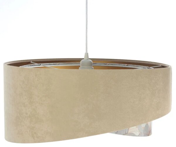 Ciemnobeżowa lampa wisząca welurowa L2-H83
