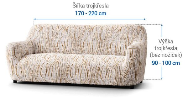 Bi-elastyczne pokrowce UNIVERSO NOWE cieniowane beżowe kanapa trzyosobowa (sz. 170 - 220 cm)
