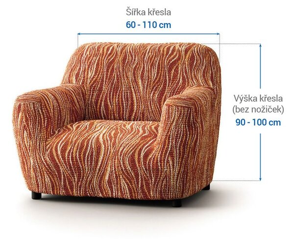 Bi-elastyczne pokrowce UNIVERSO NOWE cieniowane cegła fotel (sz. 60 - 110 cm)