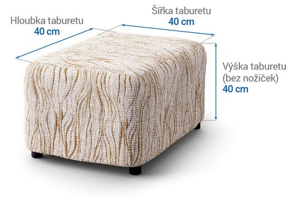 Bi-elastyczne pokrowce UNIVERSO NOWE cieniowane beżowe pufa (40 x 40 x 40 cm)