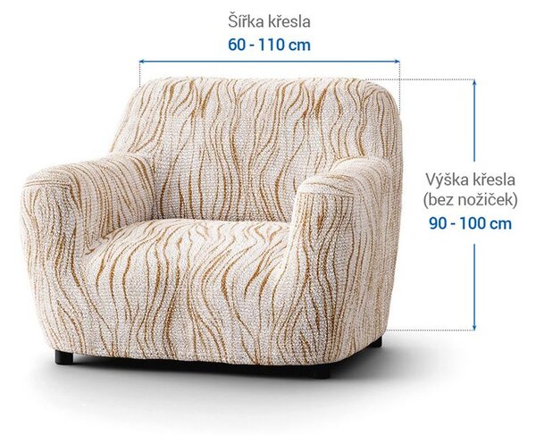 Bi-elastyczne pokrowce UNIVERSO NOWE cieniowane beżowe fotel (sz. 60 - 110 cm)