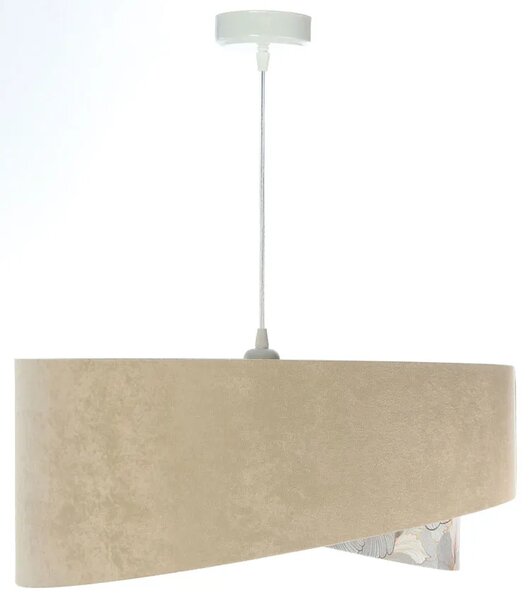 Ciemnobeżowa lampa wisząca welurowa L2-H83