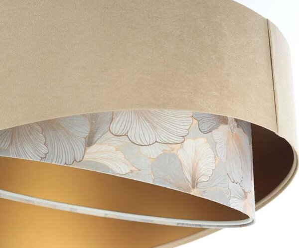 Ciemnobeżowa lampa wisząca welurowa L2-H83