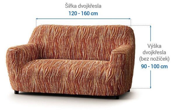 Bi-elastyczne pokrowce UNIVERSO NOWE cieniowane cegła kanapa dwuosobowa (sz. 120 - 160 cm)