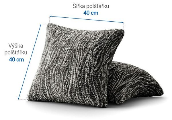 Bi-elastyczne pokrowce UNIVERSO NOWE cieniowane czarno-białe poszewki na poduszkę 2 szt. (40 x 40 cm)
