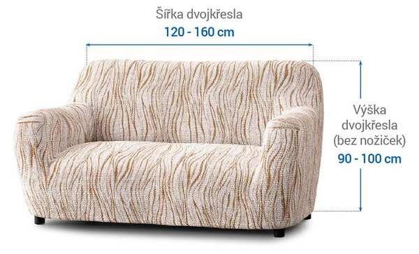 Bi-elastyczne pokrowce UNIVERSO NOWE cieniowane beżowe kanapa dwuosobowa (sz. 120 - 160 cm)