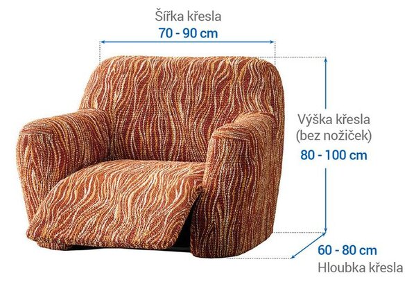 Bi-elastyczne pokrowce UNIVERSO NOWE cieniowane cegła fotel relaks (sz. 70 - 90 cm)