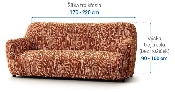 Bi-elastyczne pokrowce UNIVERSO NOWE cieniowane cegła kanapa trzyosobowa (sz. 170 - 220 cm)