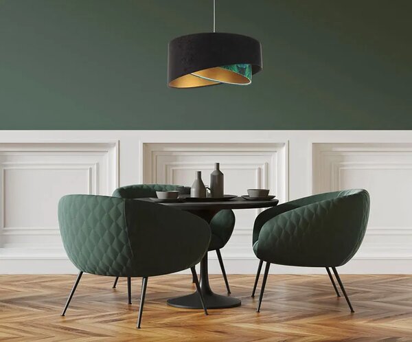 Czarno-zielona lampa wisząca nad stół W1-G04
