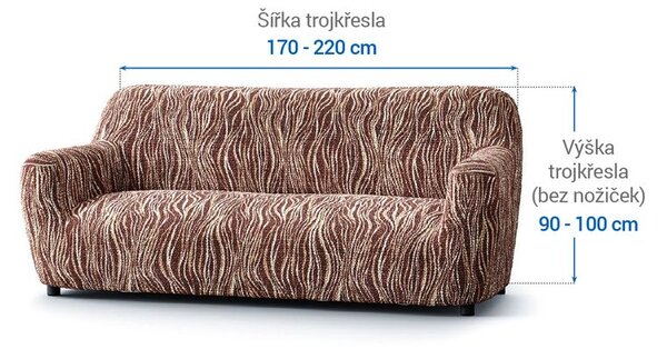 Bi-elastyczne pokrowce UNIVERSO NOWE cieniowane brąz kanapa trzyosobowa (sz. 170 - 220 cm)