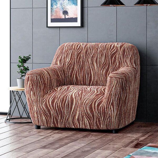 Bi-elastyczne pokrowce UNIVERSO NOWE cieniowane brąz fotel (sz. 60 - 110 cm)