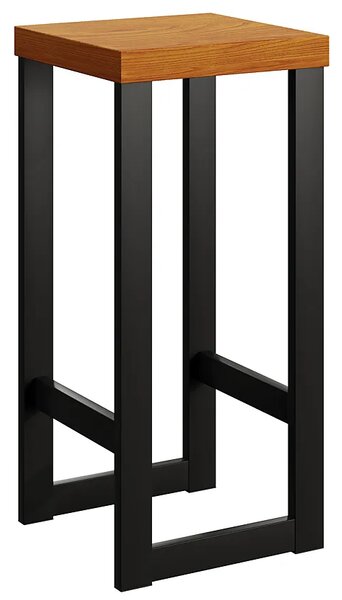 Niski Drewniany Czarny Hoker Loft H5-A25