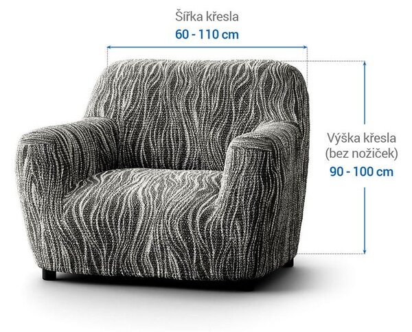 Bi-elastyczne pokrowce UNIVERSO NOWE cieniowane czarno-białe fotel (sz. 60 - 110 cm)