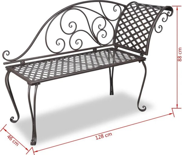 Metalowy szezlong ogrodowy N1-M44