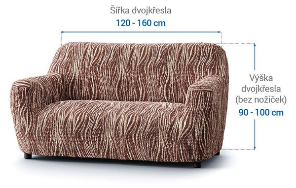 Bi-elastyczne pokrowce UNIVERSO NOWE cieniowane brąz kanapa dwuosobowa (sz. 120 - 160 cm)