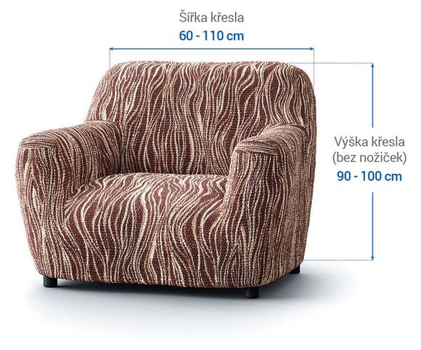 Bi-elastyczne pokrowce UNIVERSO NOWE cieniowane brąz fotel (sz. 60 - 110 cm)