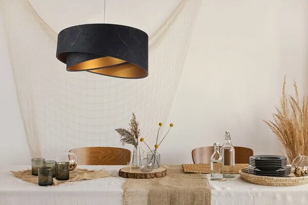 Czarno-złota lampa wisząca glamour F9-W13