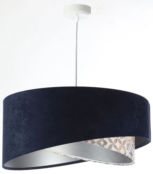 Granatowa lampa wisząca welurowa P3-Z76