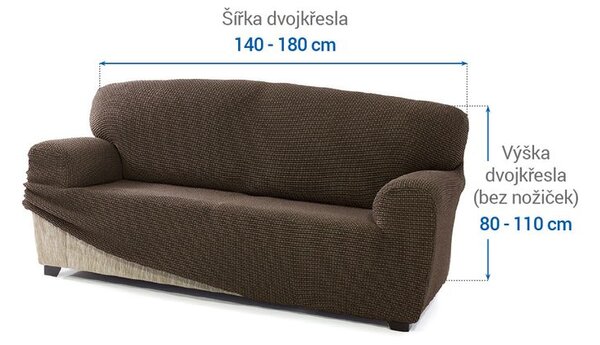 Super streczowe pokrowce NIAGARA tytoniowe kanapa dwuosobowa (sz. 140 - 180 cm)