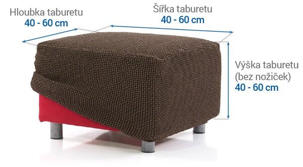 Super streczowe pokrowce NIAGARA tytoniowe pufa (40 - 60 cm)