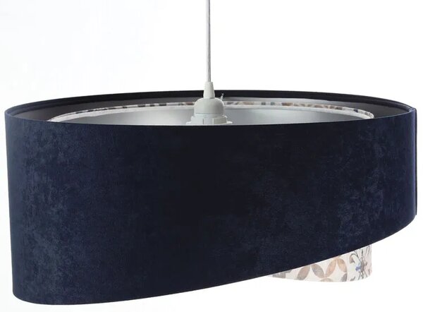 Granatowa lampa wisząca welurowa P3-Z76