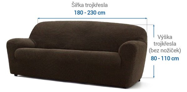 Super streczowe pokrowce NIAGARA tytoniowe kanapa trzyosobowa (sz. 180 - 230 cm)
