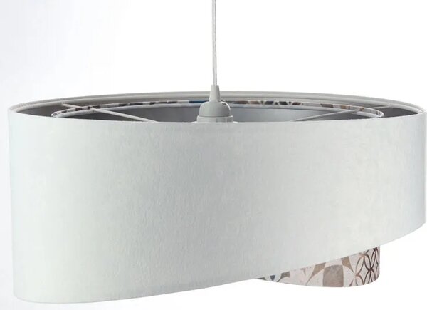Biała lampa wisząca z welurowym abażurem G1-G70