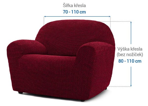 Super streczowe pokrowce NIAGARA bordo fotel (sz. 70 - 110 cm)