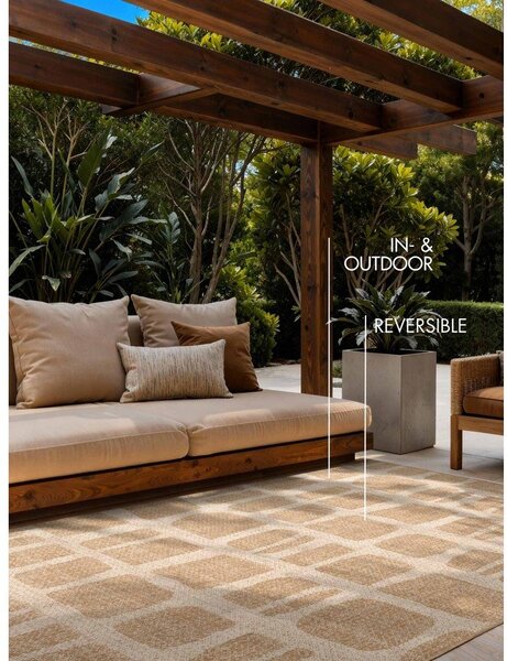 Kremowo-naturalny dywan odpowiedni na zewnątrz 120x170 cm Haringey Ruskin – Ted Baker