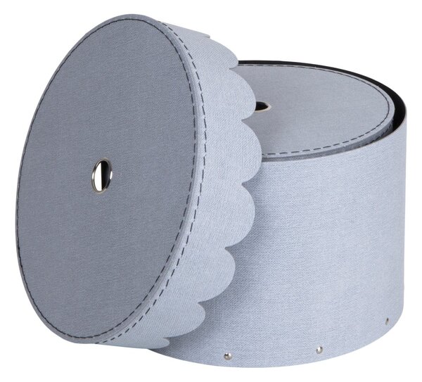 Jasnoszare kartonowe pojemniki z pokrywką zestaw 2 szt. ø 26x17,5 cm Wilma – Bigso Box of Sweden