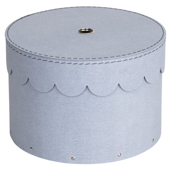 Jasnoszare kartonowe pojemniki z pokrywką zestaw 2 szt. ø 26x17,5 cm Wilma – Bigso Box of Sweden