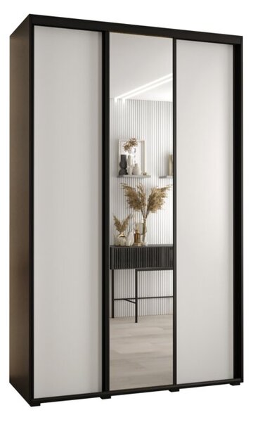 Szafa przesuwna wysoka Davos 3 160, gł. 60 cm czarny + biały + czarny