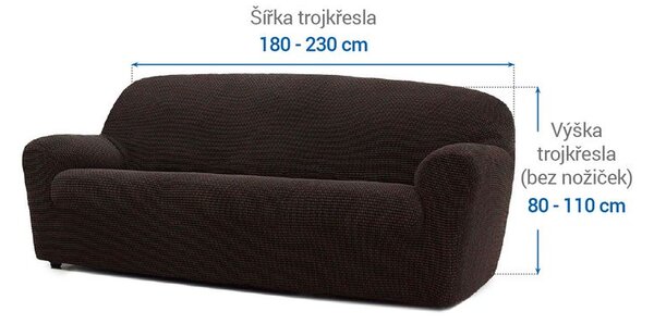 Super streczowe pokrowce NIAGARA czekoladowe kanapa trzyosobowa (sz. 180 - 230 cm)