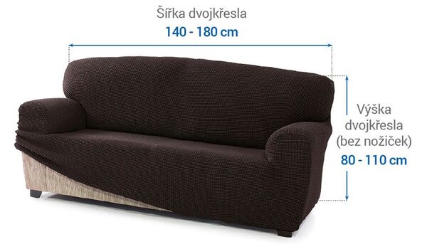 Super streczowe pokrowce NIAGARA czekoladowe kanapa dwuosobowa (sz. 140 - 180 cm)