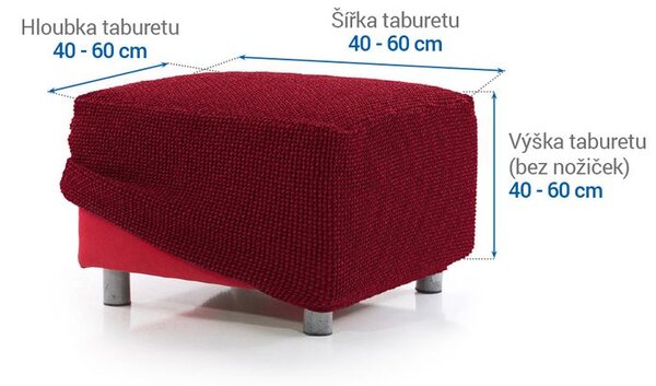 Super streczowe pokrowce NIAGARA bordo pufa (40 - 60 cm)