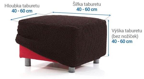 Super streczowe pokrowce NIAGARA czekoladowe pufa (40 - 60 cm)