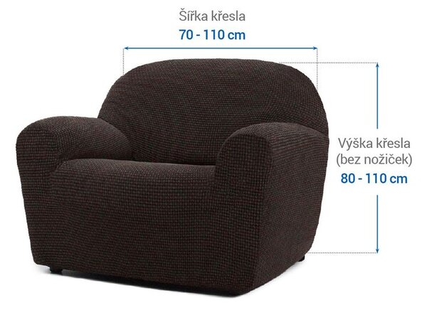 Super streczowe pokrowce NIAGARA czekoladowe fotel (sz. 70 - 110 cm)