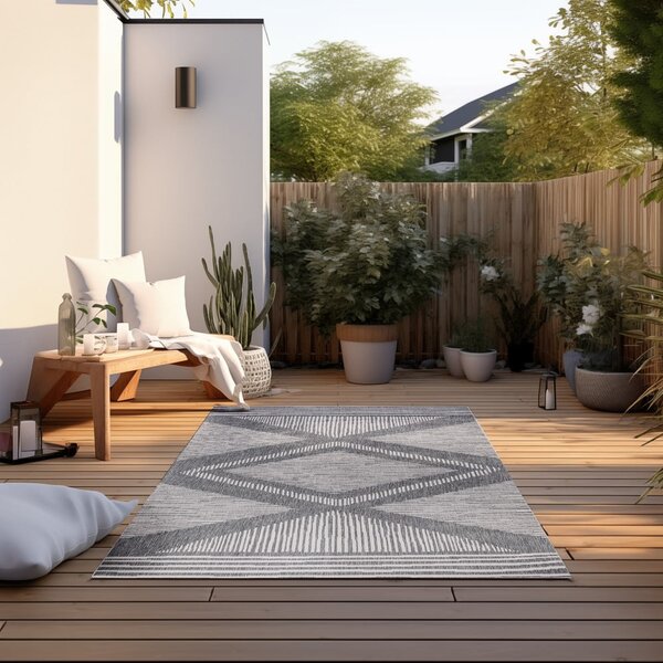 Szaro-kremowy dywan odpowiedni na zewnątrz 80x150 cm Gemini – Elle Decoration