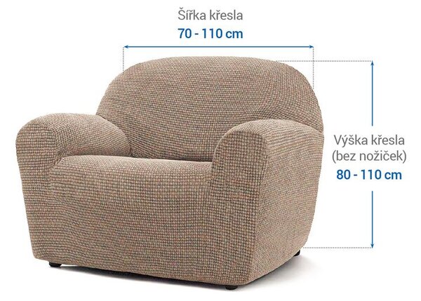 Super streczowe pokrowce NIAGARA orzeszkowe fotel (sz. 70 - 110 cm)