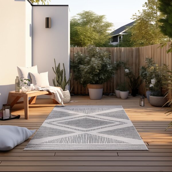 Szaro-kremowy dywan odpowiedni na zewnątrz 80x150 cm Gemini – Elle Decoration