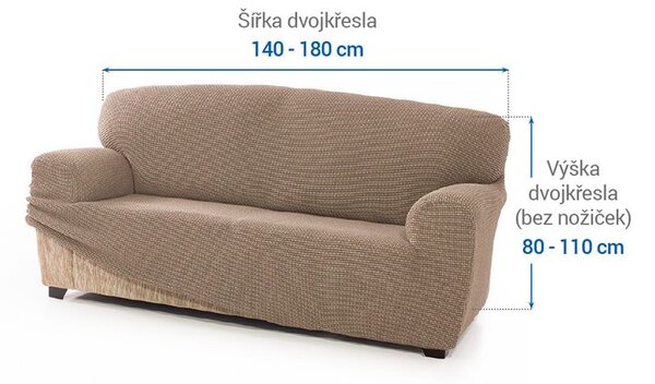 Super streczowe pokrowce NIAGARA orzeszkowe kanapa dwuosobowa (sz. 140 - 180 cm)