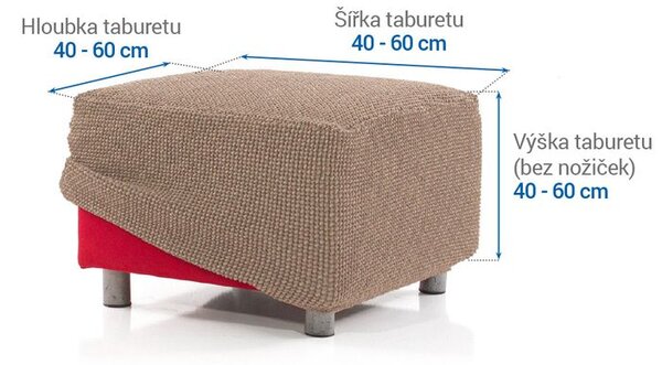 Super streczowe pokrowce NIAGARA orzeszkowe pufa (40 - 60 cm)