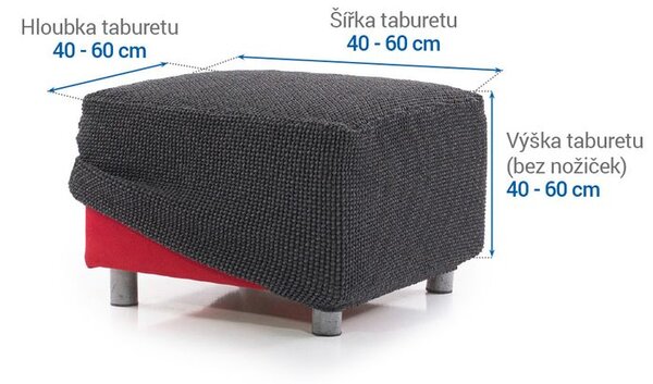 Super streczowe pokrowce NIAGARA antracyt pufa (40 - 60 cm)